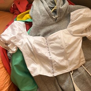 White fashion nova corset top